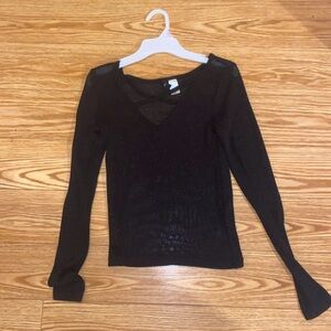 thin black sparkly blouse